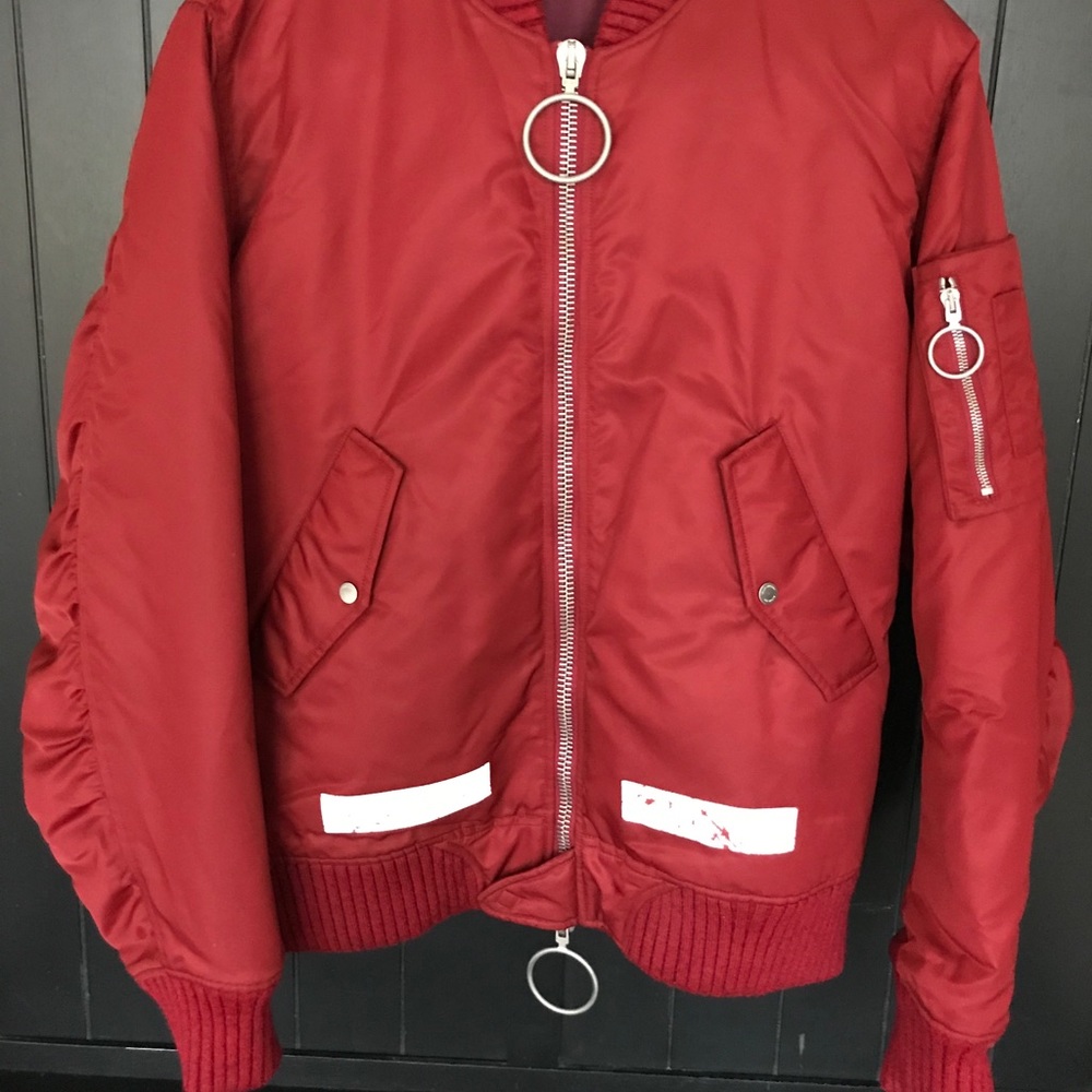 Off-White Zip Up Bomber Jacket
